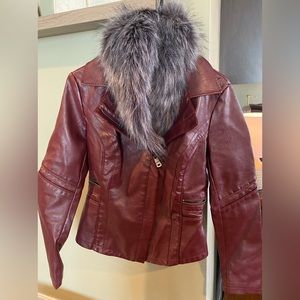 Burgundy leather jacket
